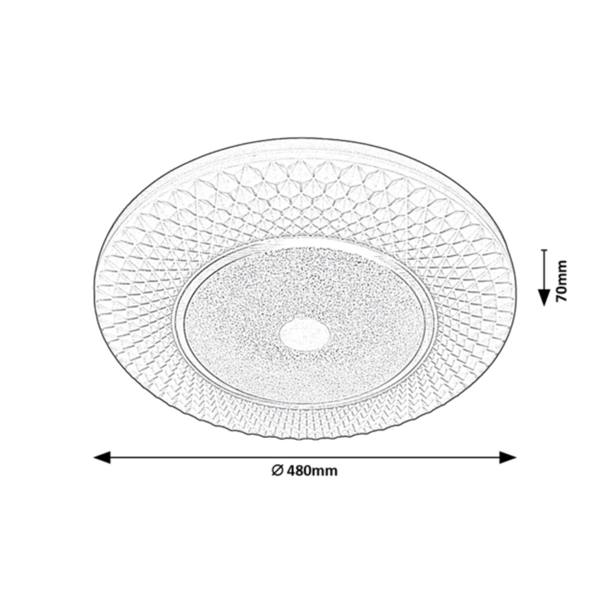 Rabalux - Plafón LED regulable LED/72W/230V 3000-6500K + mando a distancia