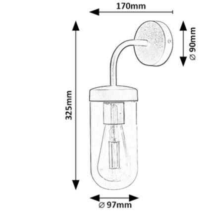 Rabalux - Aplique de baño 1xE27/60W/230V IP44 negro