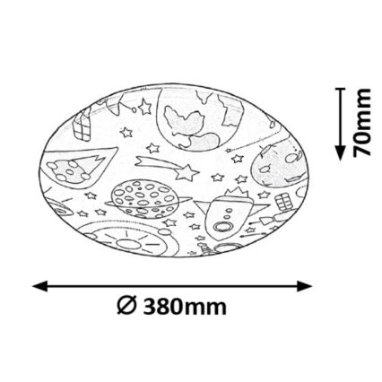 Rabalux - Plafón LED infantil LED/24W/230V