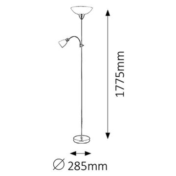 Rabalux - Lámpara de pie 1xE27/60W+E14/40W