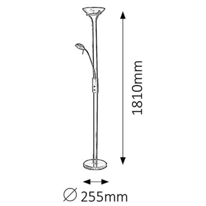 Rabalux - Lámpara de pie 1xR7s/230W + 1xG9/40W