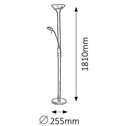 Rabalux - Lámpara de pie regulable 1xR7s/230W + 1xG9/40W