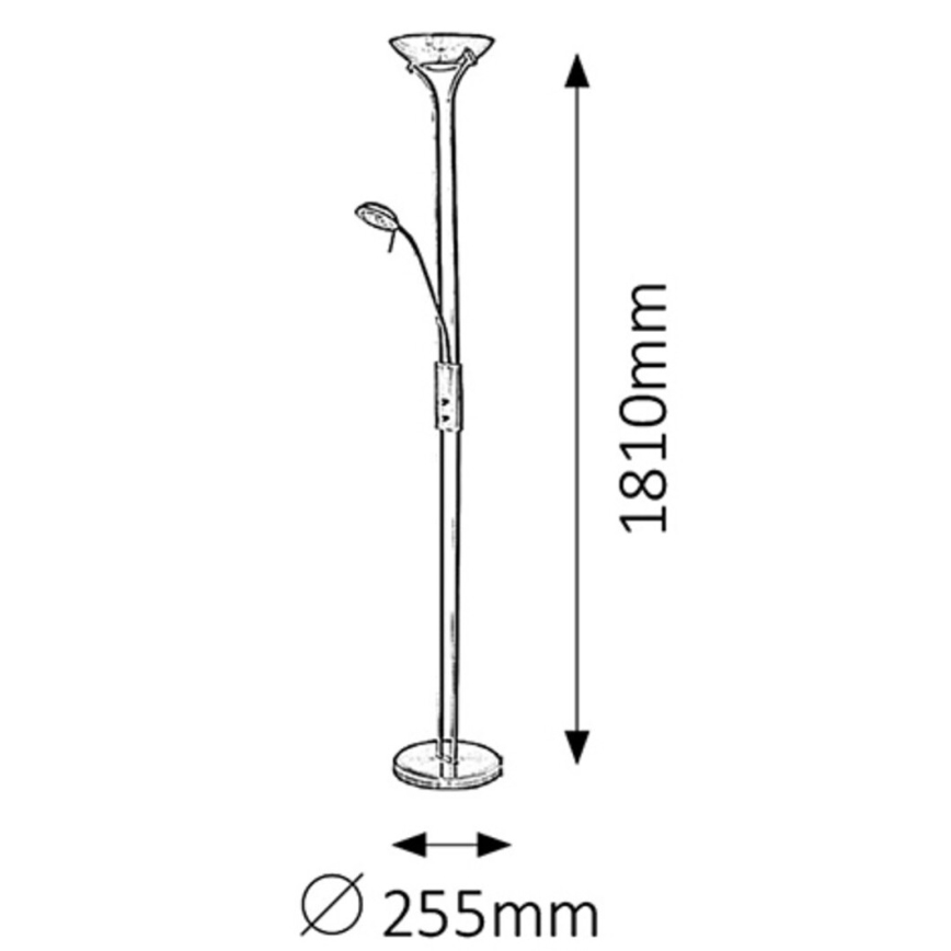 Rabalux - Lámpara de pie regulable 1xR7s/230W + 1xG9/40W