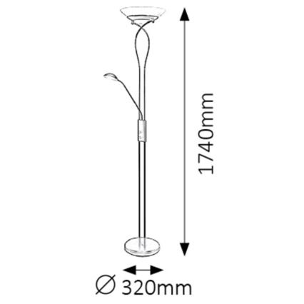 Rabalux - Lámpara de pie 2xE27/15W+1xG9/40W/230V negro