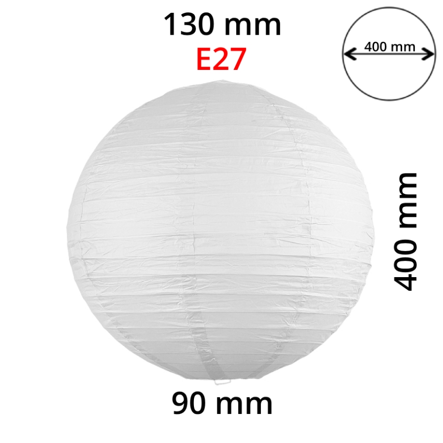 Rabalux 4898 - Pantalla para araña RICE blanco E27 diá. 40 cm