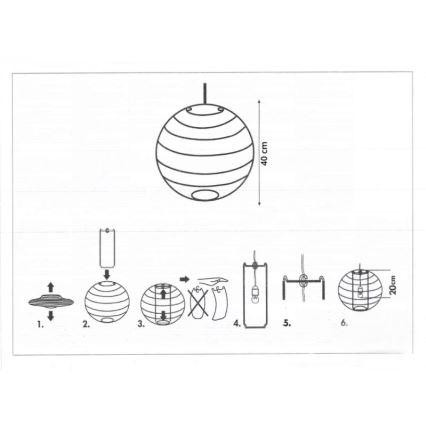 Rabalux 4898 - Pantalla para araña RICE blanco E27 diá. 40 cm