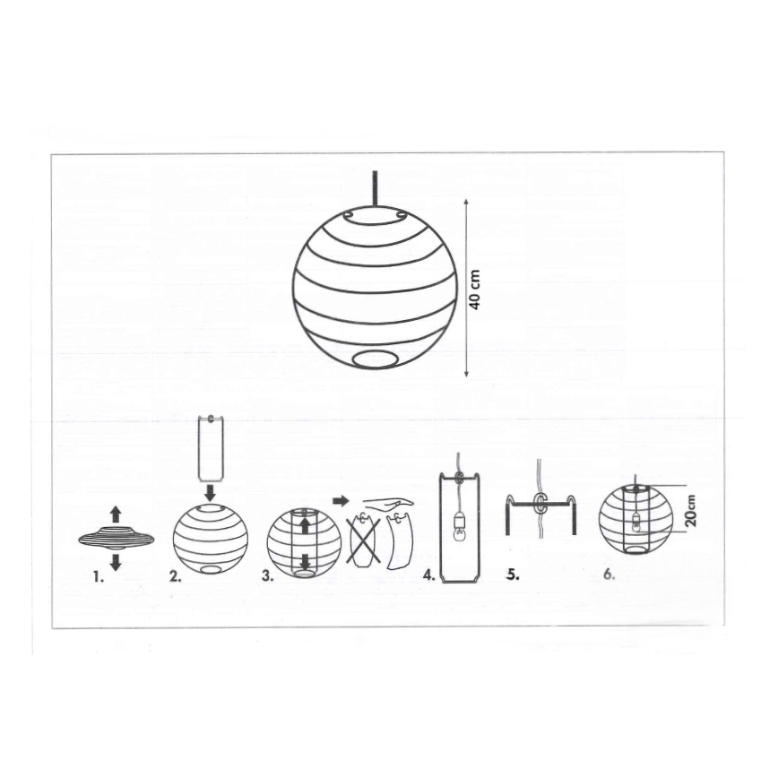 Rabalux 4898 - Pantalla para araña RICE blanco E27 diá. 40 cm