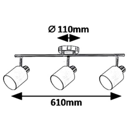 Rabalux 5011 - Foco NATINA 3xE14/25W/230V