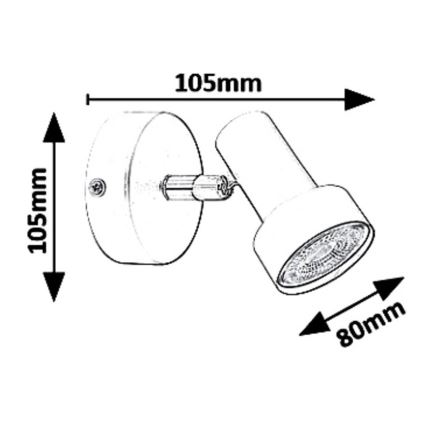 Rabalux 5322 - Foco de pared KONRAD 1xGU10/50W/230V