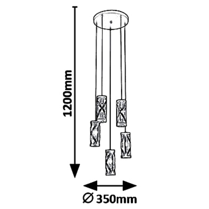 Rabalux 5340 - Lámpara colgante OBERON 5xE14/40W/230V