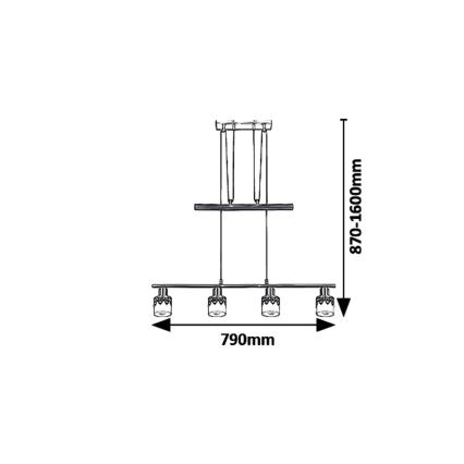 Rabalux 5345 - Lámpara colgante LACEY 4xE14/40W/230V