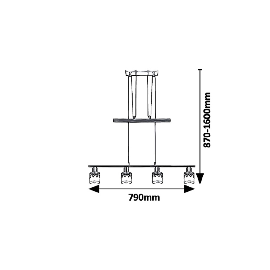 Rabalux 5345 - Lámpara colgante LACEY 4xE14/40W/230V