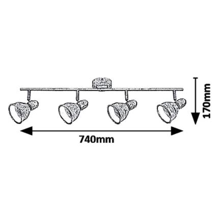 Rabalux 5389 - Foco THELMA 4xE14/40W/230V