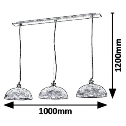 Rabalux 5460 - Lámpara colgante PETRINA 3xE27/40W/230V