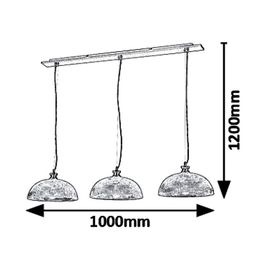 Rabalux 5460 - Lámpara colgante PETRINA 3xE27/40W/230V