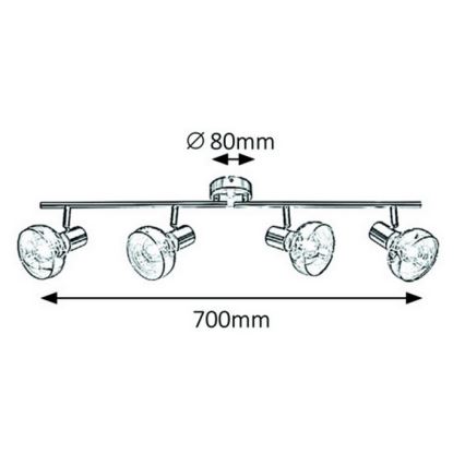 Rabalux 5550 - Foco HOLLY 4xE14/40W/230V dorado