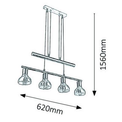 Rabalux 5551 - Lámpara colgante HOLLY 4xE14/40W/230V dorado