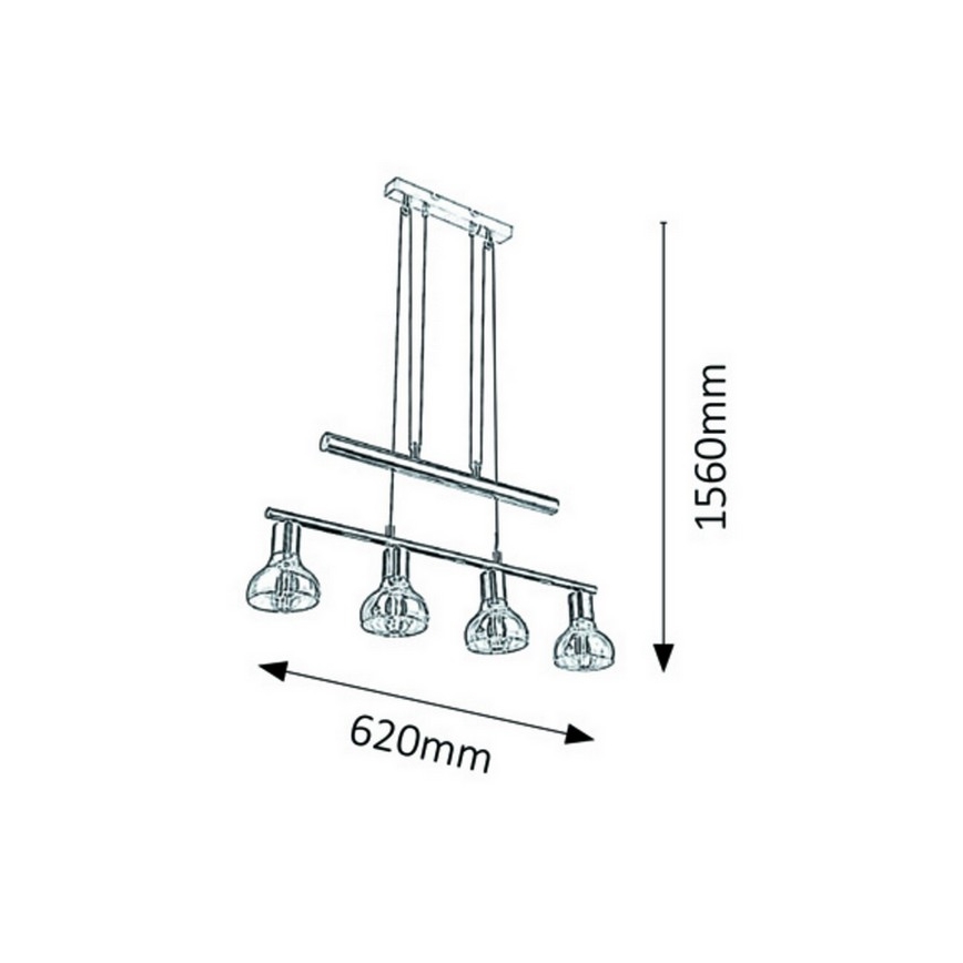 Rabalux 5551 - Lámpara colgante HOLLY 4xE14/40W/230V dorado