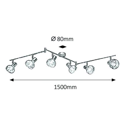 Rabalux 5553 - Foco HOLLY 6xE14/40W/230V dorado