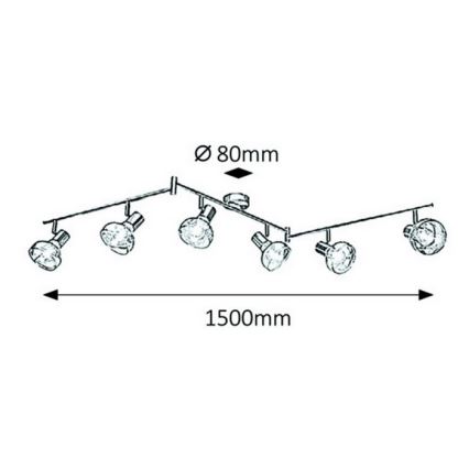 Rabalux 5562 - Foco HOLLY 6xE14/40W/230V cromo brillante