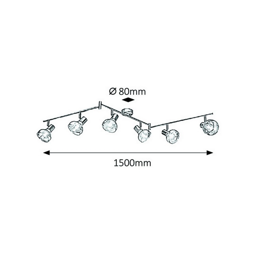 Rabalux 5562 - Foco HOLLY 6xE14/40W/230V cromo brillante
