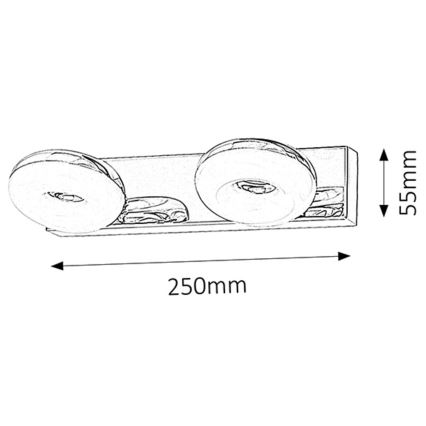 Rabalux - Iluminación LED para el baño 2xLED/5W/230V IP44