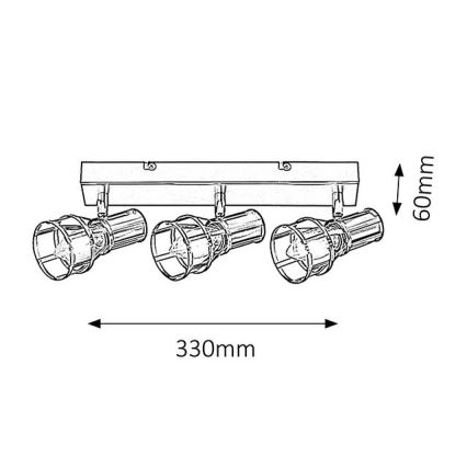 Rabalux 5960 - Foco ARIA 3xE14/40W