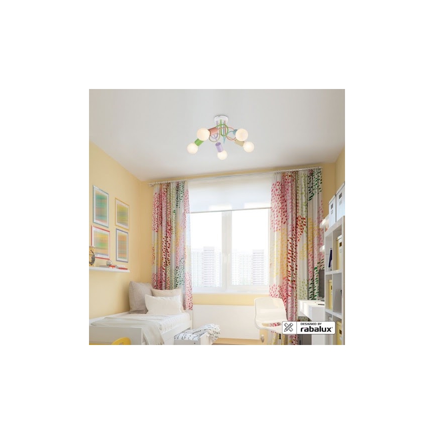 Rabalux 6340 - Lámpara de techo LINETT 5xE27/40W/230V