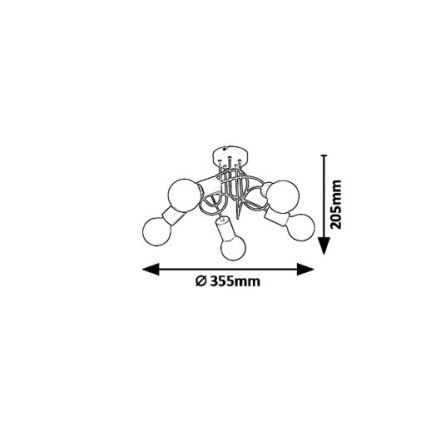 Rabalux 6340 - Lámpara de techo LINETT 5xE27/40W/230V