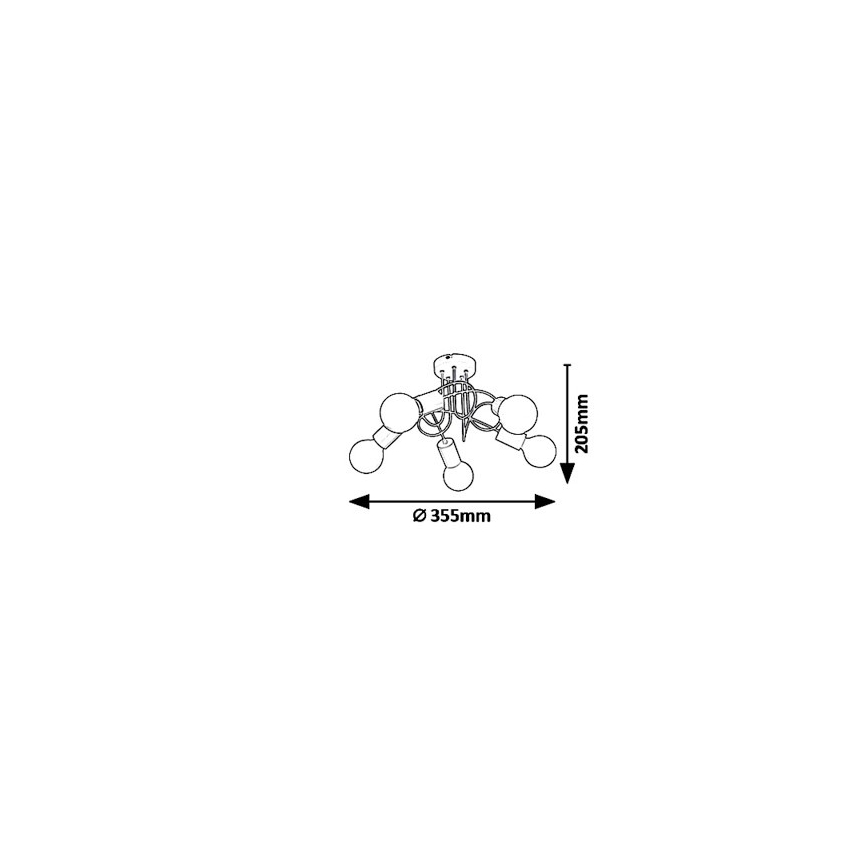Rabalux 6340 - Lámpara de techo LINETT 5xE27/40W/230V