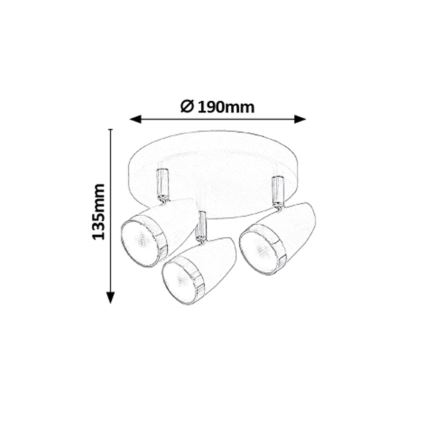 Rabalux - Foco LED 3xLED/4W/230V