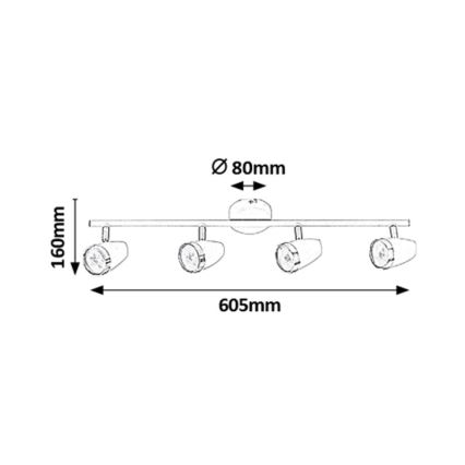 Rabalux - Foco LED 4xLED/4W/230V