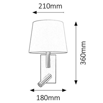 Rabalux - Aplique E27/40W + LED/3W