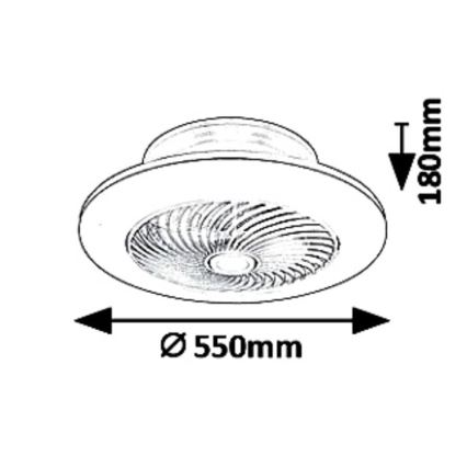 Rabalux - Plafón LED regulable con ventilador DALFON LED/36W/230V 3000-6000K + mando a distancia