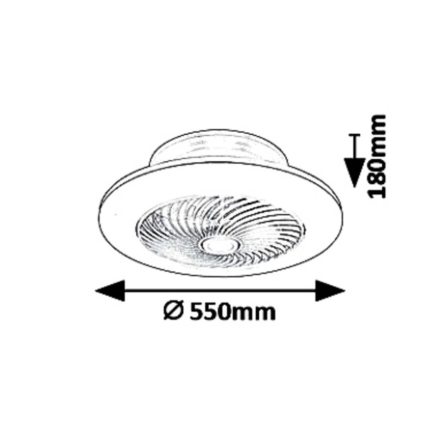 Rabalux - Plafón LED regulable con ventilador DALFON LED/36W/230V 3000-6000K + mando a distancia