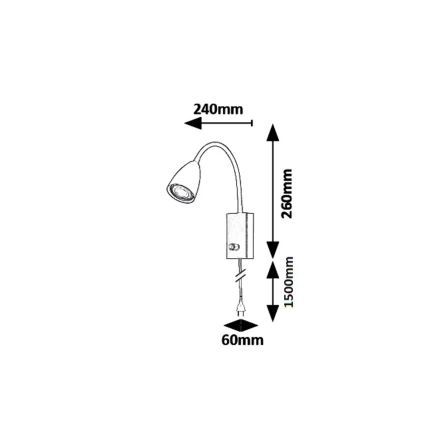 Rabalux 6719 - Foco de pared MIKA 1xGU10/25W/230V