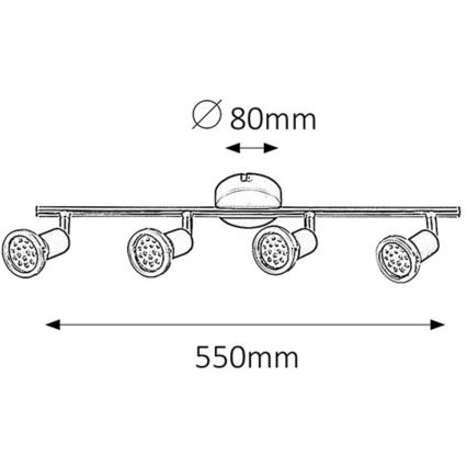 Rabalux - Foco LED 4xGU10/3W/230V