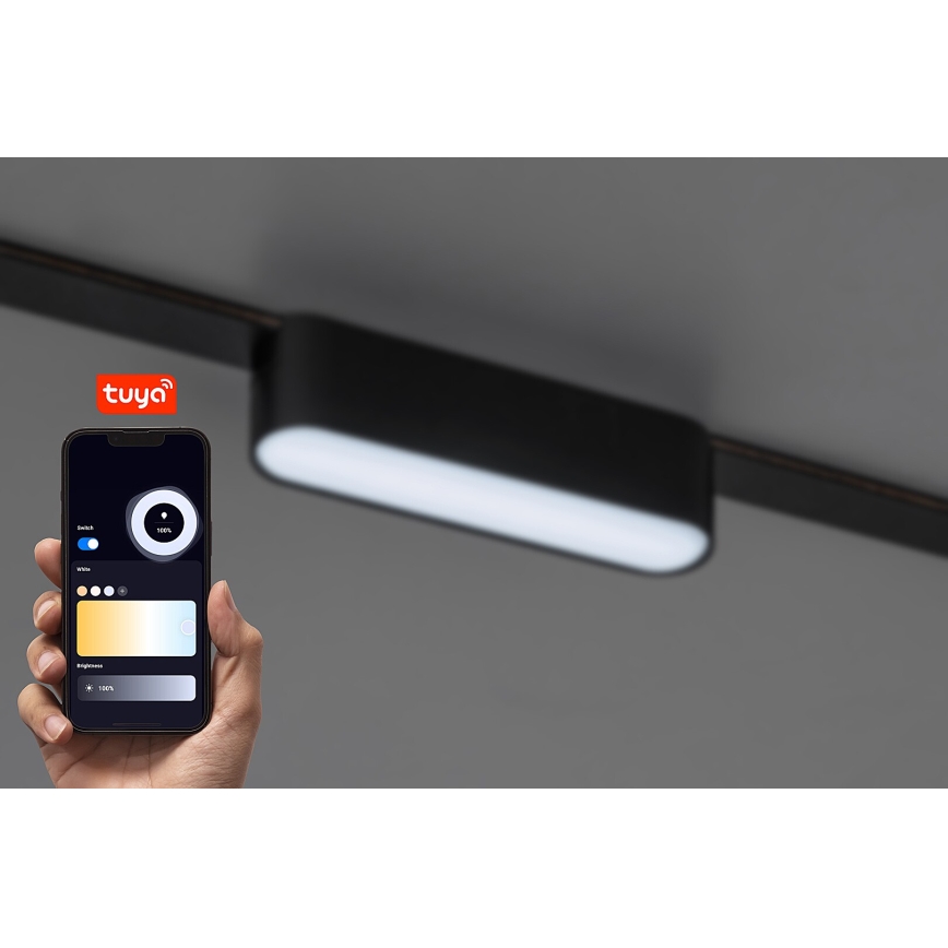 Rabalux - LED Plafón regulable para sistema de raíles monofásico LED/6W/24V 2700-5500K Wi-Fi Tuya 11,5 cm negro