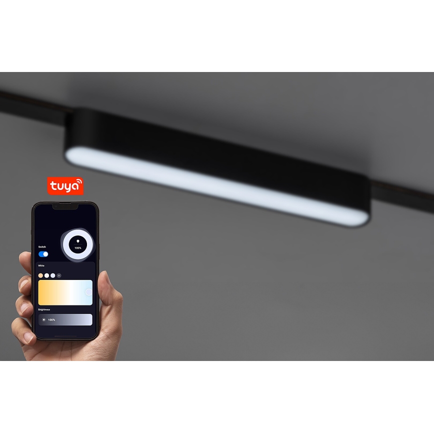 Rabalux - LED Plafón regulable para sistema de raíles monofásico LED/12W/24V 2700-5500K Wi-Fi Tuya 22 cm negro
