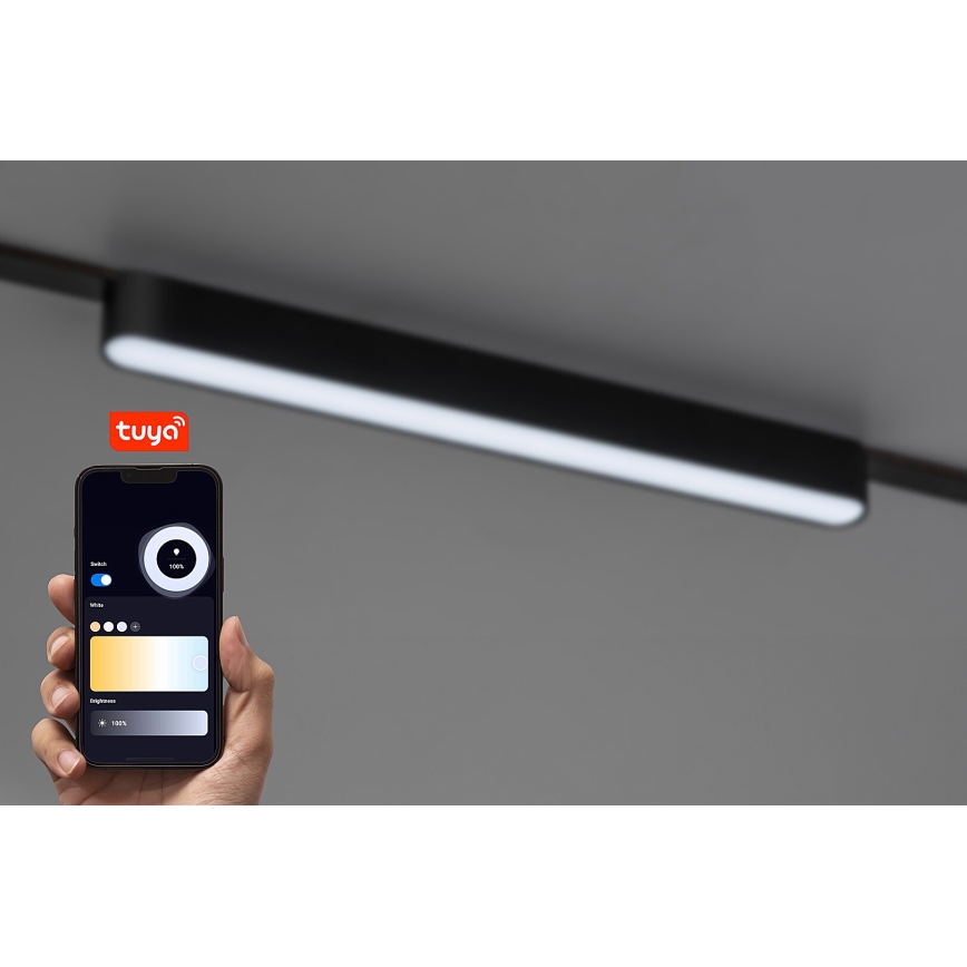 Rabalux - LED Plafón regulable para sistema de raíles monofásico LED/16W/24V 2700-5500K Wi-Fi Tuya 33 cm negro