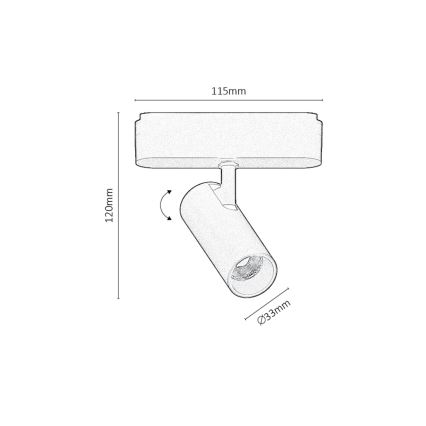 Rabalux - LED Foco regulable para sistema de raíles monofásico LED/5W/24V 2700-5500K Wi-Fi Tuya negro