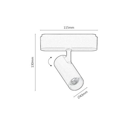 Rabalux - LED Foco regulable para sistema de raíles monofásico LED/9W/24V 2700-5500K Wi-Fi Tuya negro