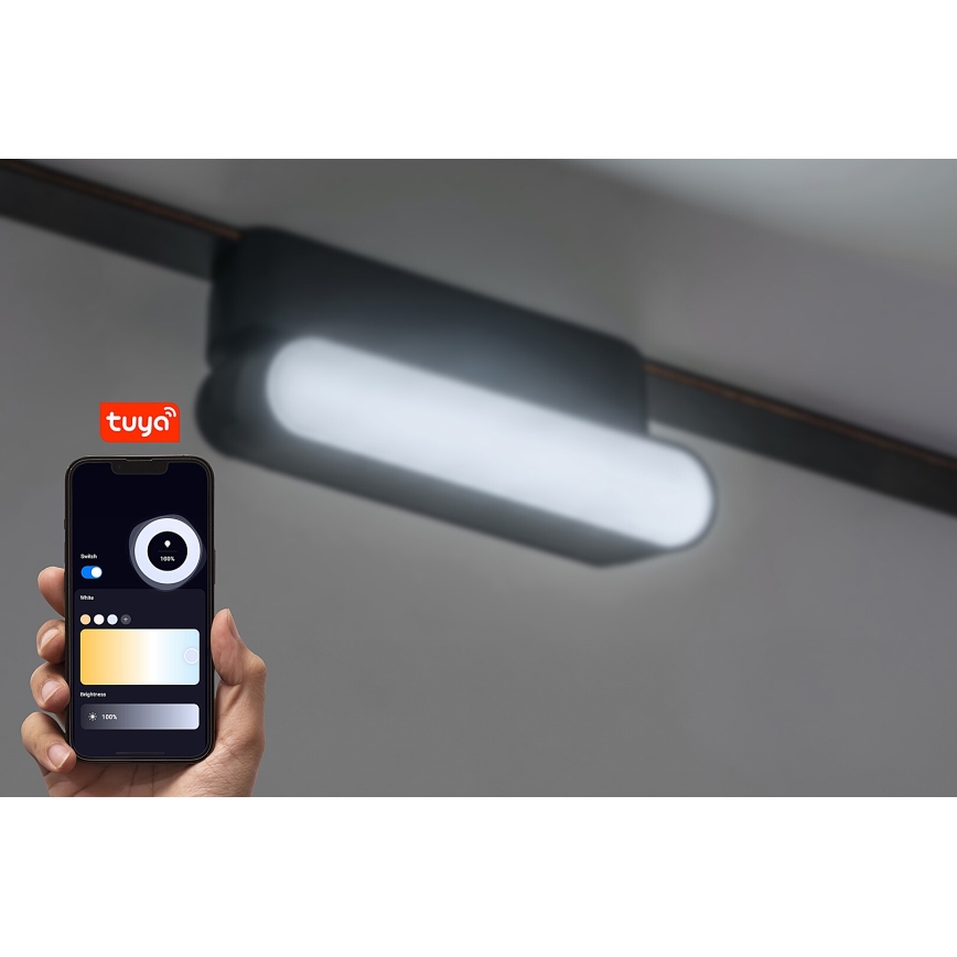 Rabalux - LED Plafón regulable para sistema de raíles monofásico LED/4W/24V 2700-5500K Wi-Fi Tuya 11,5 cm negro