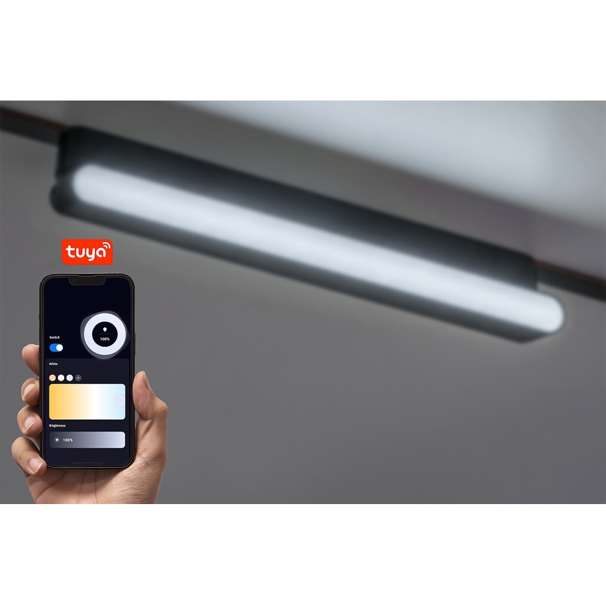 Rabalux - LED Plafón regulable para sistema de raíles monofásico LED/13W/24V 2700-5500K Wi-Fi Tuya 33 cm negro