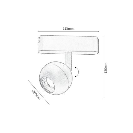 Rabalux - LED Foco regulable para sistema de raíles monofásico LED/5W/24V 2700-5500K Wi-Fi Tuya negro
