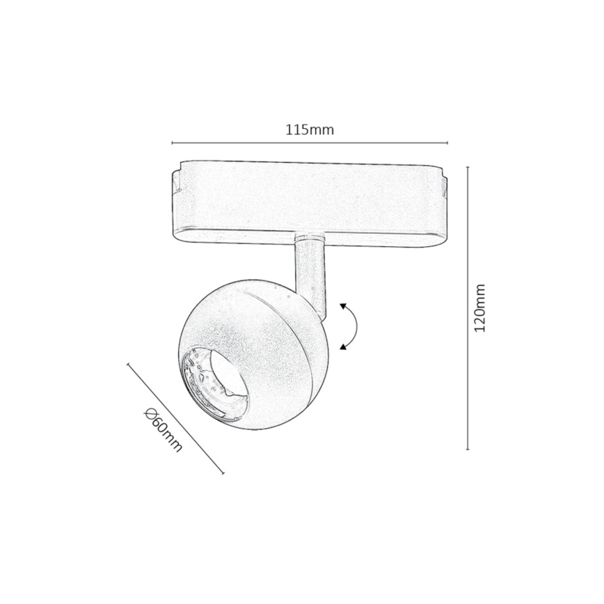 Rabalux - LED Foco regulable para sistema de raíles monofásico LED/5W/24V 2700-5500K Wi-Fi Tuya negro