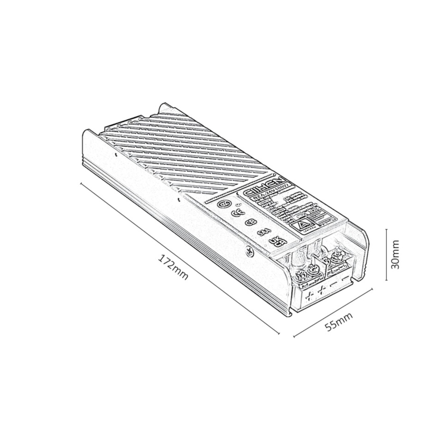 Rabalux - Fuente de alimentación empotrada para luces en sistema de rieles 100W/230V