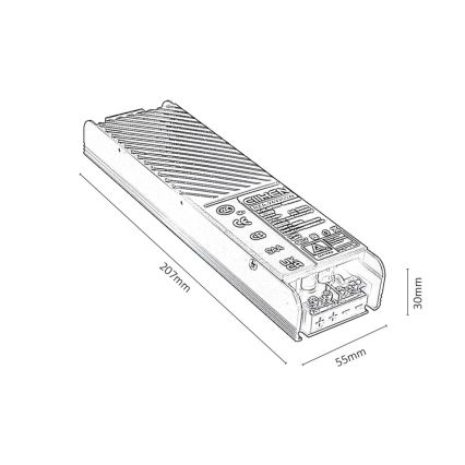 Rabalux - Fuente de alimentación empotrada para luces en sistema de rieles 200W/230V