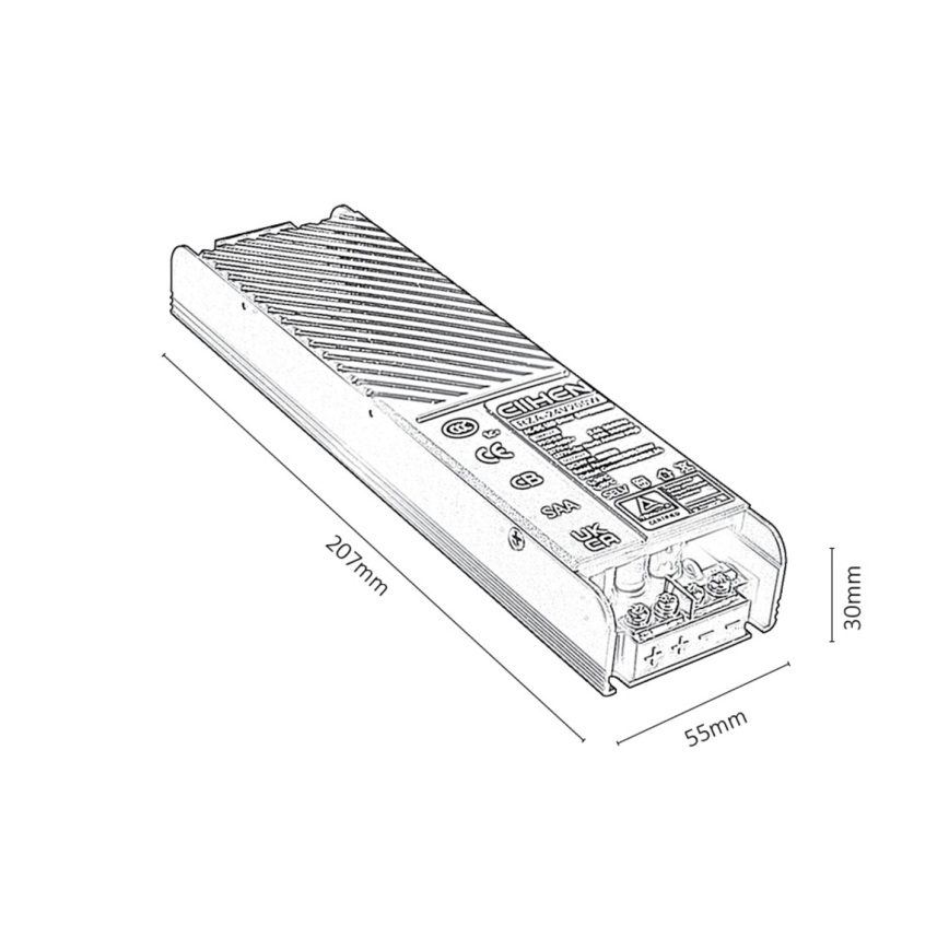 Rabalux - Fuente de alimentación empotrada para luces en sistema de rieles 200W/230V