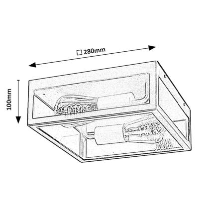 Rabalux - Plafón de exterior 2xE27/60W/230V IP23